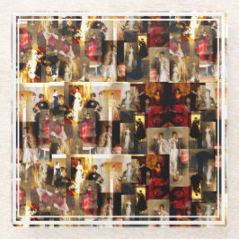 .ジョンシンガーサーゲントレディエレガントポートレートコラージュ ガラスコースター