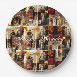 .ジョンシンガーサーゲントレディエレガントポートレートコラージュ ペーパープレート