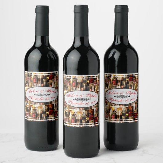 .ジョンシンガーサーゲントレディエレガントポートレートコラージュ ワインラベル (ボトル)