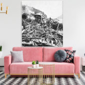 ジョンスタウン洪水列車難破ヴィンテージ1889 キャンバスプリント (インサイチュ (リビング))