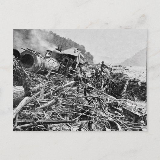 ジョンスタウン洪水列車難破ヴィンテージ1889 ポストカード (正面)