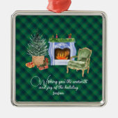 ジョンストーンエンシェントオリジナルスコットランドタータンチェック メタルオーナメント (正面)