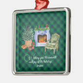 ジョンストーンエンシェントオリジナルスコットランドタータンチェック メタルオーナメント (左)