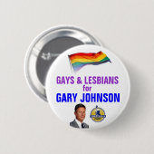 ジョンソンのためのゲイ・レズビアン 缶バッジ (正面&裏面)