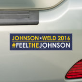 ジョンソンの自由主義的なバンパーステッカーの#FEELTHEJOHNSON バンパーステッカー (車上)