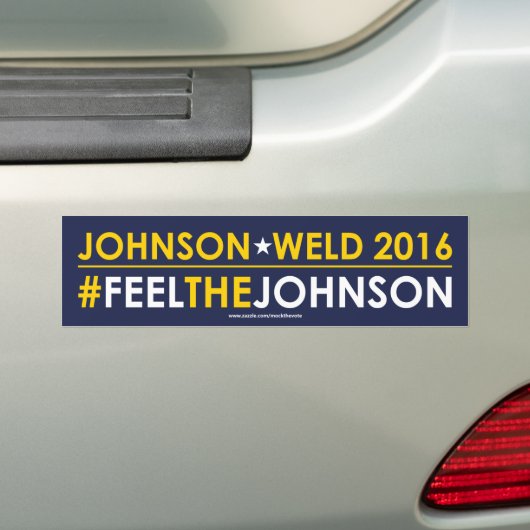 ジョンソンの自由主義的なバンパーステッカーの#FEELTHEJOHNSON バンパーステッカー (車上)