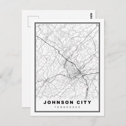 ジョンソンシティの地図 ポストカード (正面/裏面)