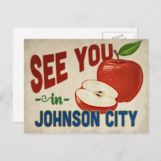 ジョンソンシティテネシーアップルヴィンテージトラベル ポストカード (正面/裏面)