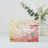 ジョンソンシティTNヴィンテージマップ ポストカード (スタンド正面)