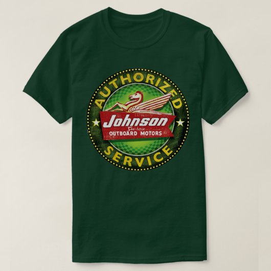 ジョンソンシーホースヴィンテージ船外機 Tシャツ (デザイン正面)