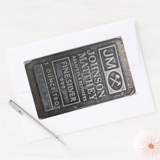 ジョンソンマティ無地のー1ozシルバー無地のバー762835 長方形シール (封筒)