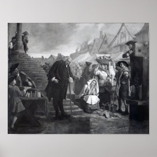 ジョンソン博士は市場で懸賞を行っている ポスター (正面)