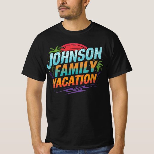 ジョンソン家のバケーション オーダーメイドの旅行先 Tシャツ (正面)