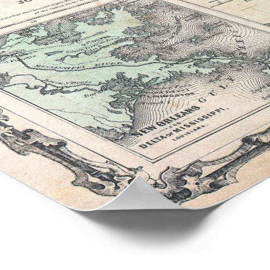 ジョンソン軍隊州の地図統一された ポスター (角)