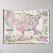 ジョンソン軍隊州の地図統一された ポスター (正面)