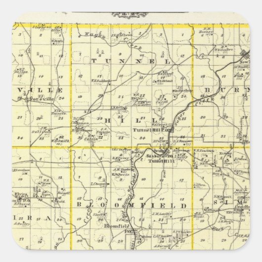 ジョンソン郡とウィーンの地図 スクエアシール (正面)