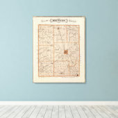 ジョンソン郡の地図 キャンバスプリント (インサイチュ (ウッドフロア))