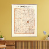 ジョンソン郡の地図 キャンバスプリント (インサイチュ (リビング))