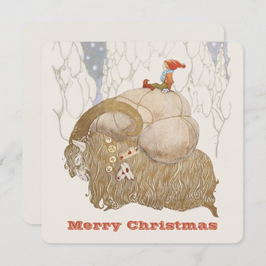 ジョンバウアークリスマスユール(キリスト降誕祭)ヤギJulbocken CC1029 シーズンカード (正面/裏面)