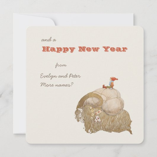 ジョンバウアークリスマスユール(キリスト降誕祭)ヤギJulbocken CC1029 シーズンカード (裏面)