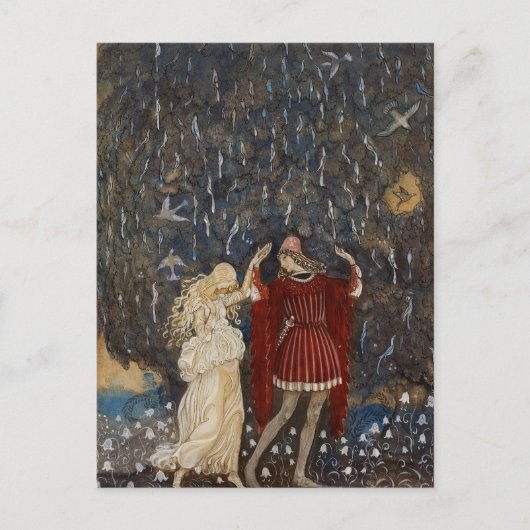 ジョンバウアープリンセスとプリンスヴィンテージアート ポストカード (正面)