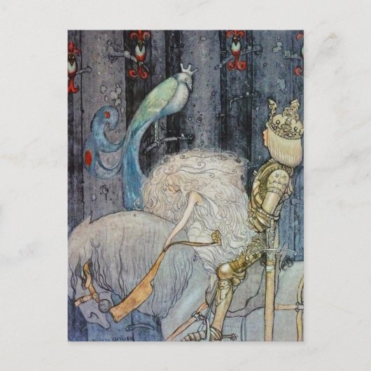 ジョンバウアープリンセスインザフォレストヴィンテージアート ポストカード (正面)