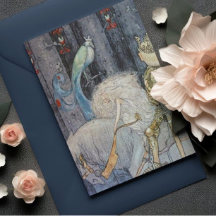 ジョンバウアープリンセスインザフォレストヴィンテージアート ポストカード
