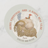 ジョンバウアーユール（キリスト降誕祭）ヤギJulbockenクリスマスカード シーズンカード (正面/裏面)