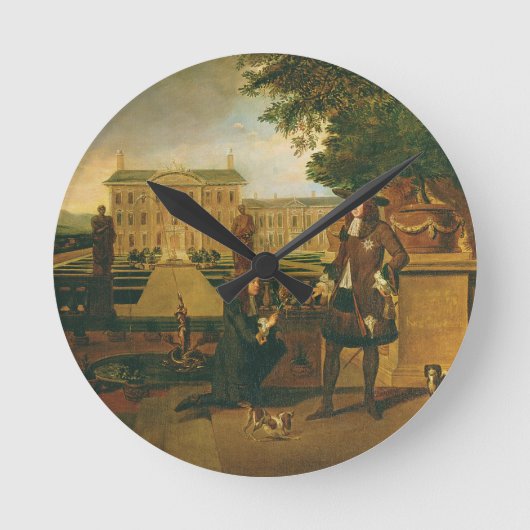 ジョンバラ(c.1621-77)王の庭師、現在 ラウンド壁時計 (正面)