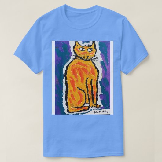 ジョンヒンクレーオリジナル絵画キャット野球TShir Tシャツ (デザイン正面)