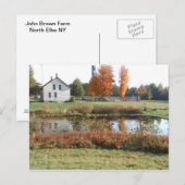 ジョンブラウンファームヒストリックアディロンドック秋の墓 ポストカード (正面/裏面)