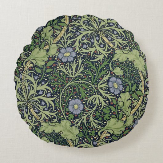 ジョンヘンリーDeが印刷する海藻壁紙のデザイン ラウンドクッション (正面)