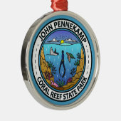 ジョンペンネカンプコーラルリーフ州パークトラベルアート メタルオーナメント (右)