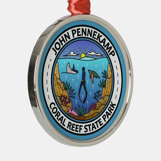 ジョンペンネカンプコーラルリーフ州パークトラベルアート メタルオーナメント (右)