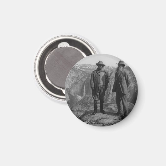 ジョンミュアテディルーズヴェルトヨセミテ国立公園 マグネット (正面/裏面)