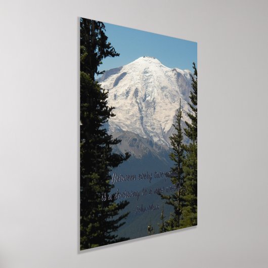 ジョンミュア自然引用文名勝山レイニエ 箔ポスター (レイダウン)