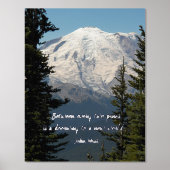 ジョンミュア自然引用文名勝山レイニエ 箔ポスター (正面)