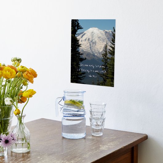 ジョンミュア自然引用文名勝山レイニエ 箔ポスター (レイダウン (キッチン))