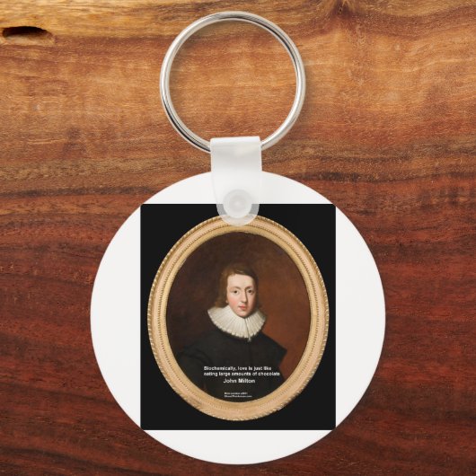 ジョンミルトンラブ&チョコレート引用文ギフト&カード キーホルダー (正面)