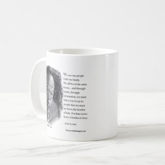ジョンルイス&引用文ビューティフルポートレート コーヒーマグカップ (正面左)