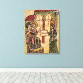 ジョン修道院長が原稿ベネディクトを提供 キャンバスプリント (インサイチュ (ウッドフロア))
