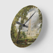 ジョン巡査 |からサリスベリー大聖堂を見る ラウンド壁時計 (傾斜)