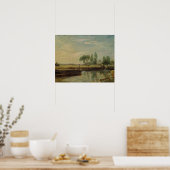 ジョン巡査 | Flatford Lockの下にあるバージ， c.18 ポスター (キッチン)