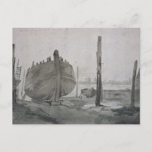 ジョン巡査 | River scene with Vessel at Sunset ポストカード (正面)