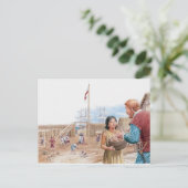 ジョン船長を訪問するポカホンタスイラストレーション ポストカード (スタンド正面)