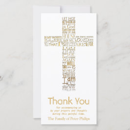 ジョン金キリスト教の十字の14の悔やみや弔慰は感謝していしています サンキューカード