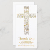 ジョン金キリスト教の十字の14の悔やみや弔慰は感謝していしています サンキューカード (正面/裏面)
