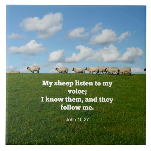 ジョン10時27分、聖なる書物、 経典詩、 タイル (正面)