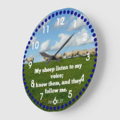ジョン10:27私の羊 ラージ壁時計 (傾斜)