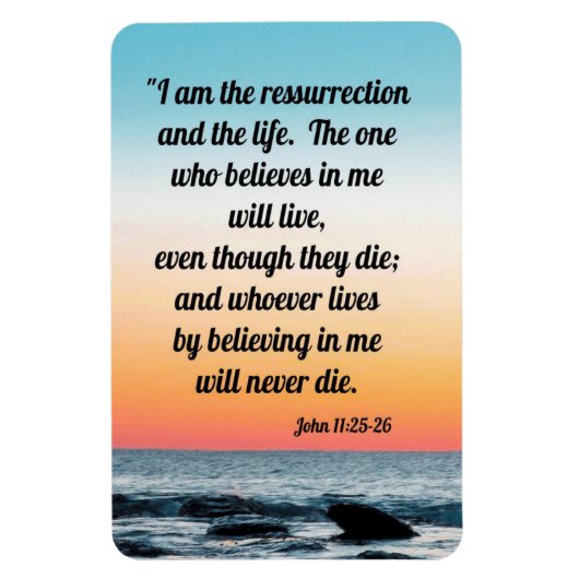 ジョン11:25-26 マグネット (縦)